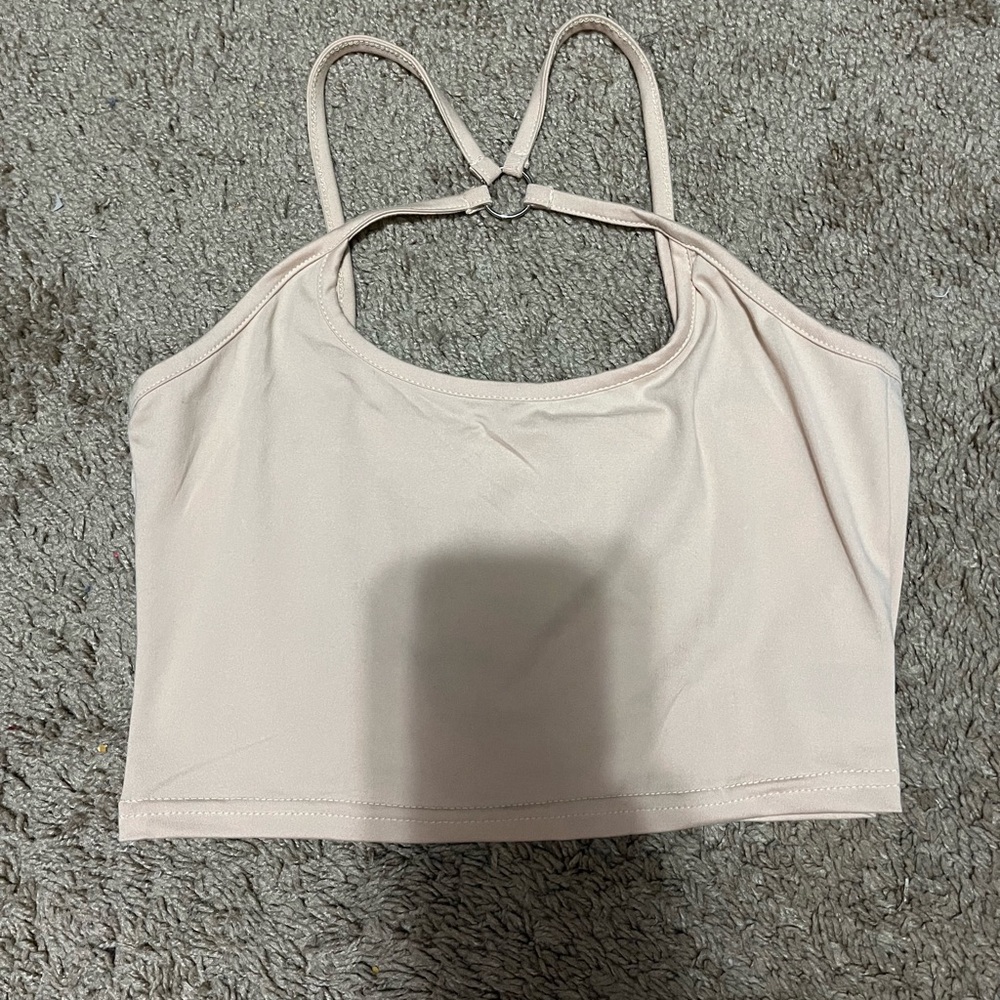 Beige Strappy Crop Top